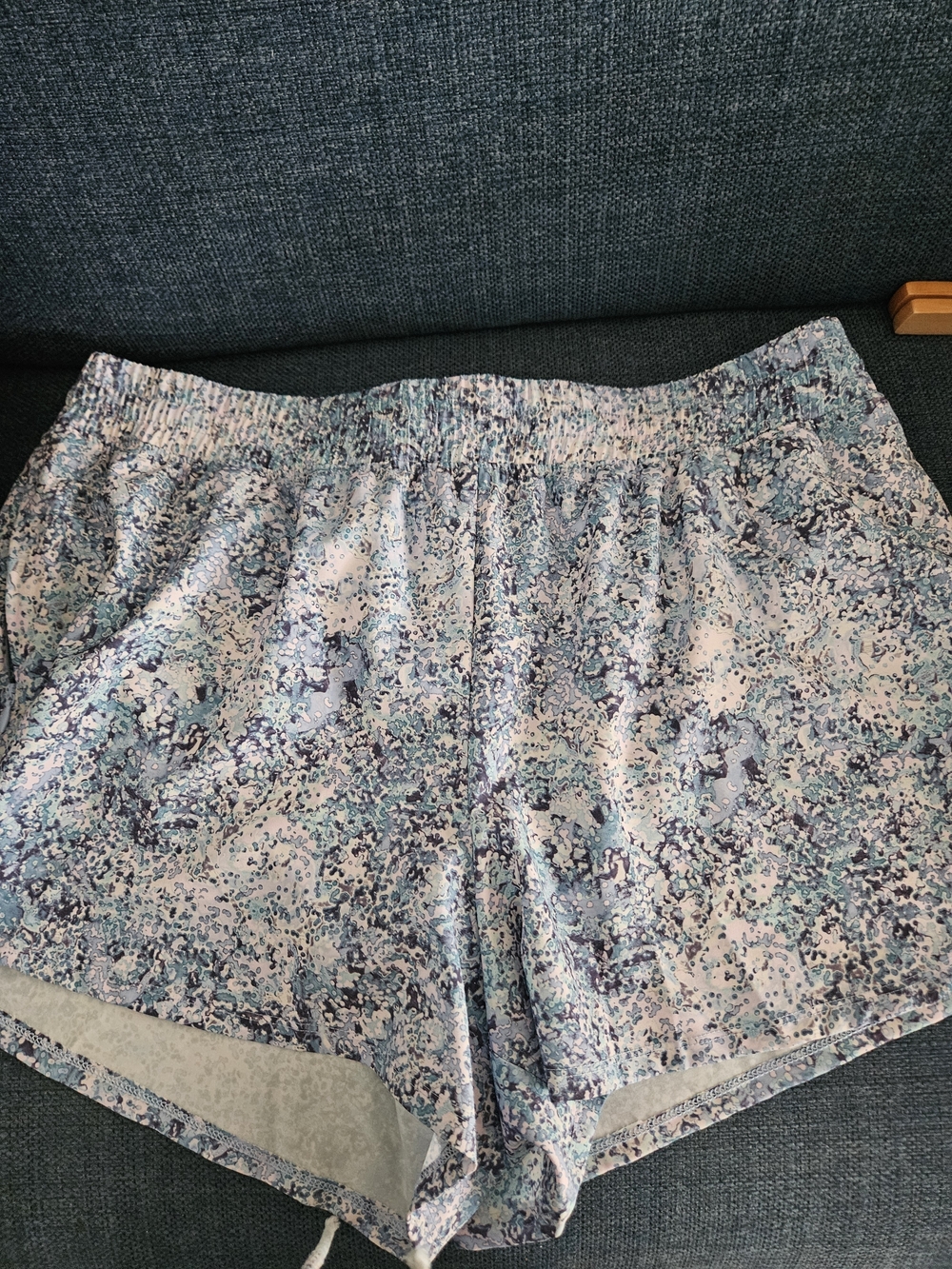 NWT Tek Gear Light Blue & Navy Abstract Print Active Shorts XXL